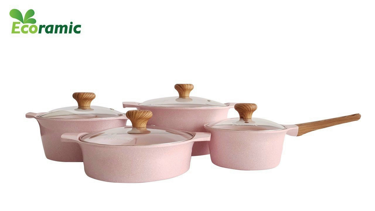 BỘ NỒI ĐÚC PLATINUM HỒNG PHẤN(quánh16,nồi18,nồi thấp20,nồi 22cm)