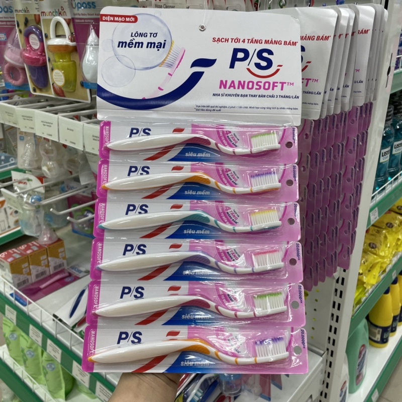 Bàn chải đánh răng P/S Lông Tơ Siêu Mềm Nanosoft (BIBISTORE)