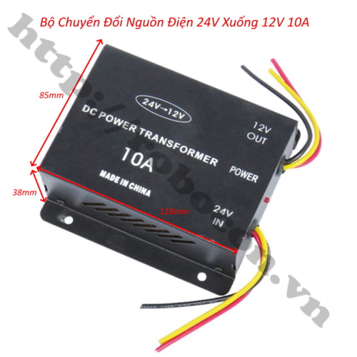 Bộ chuyển đổi nguồn điện 24v xuống 12v 10a
