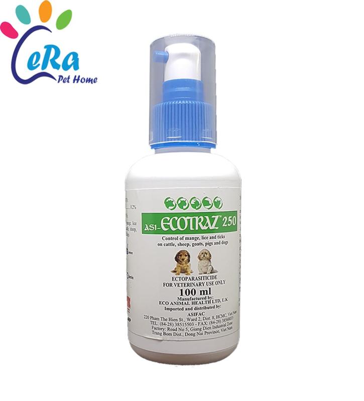 Dung Dịch Phun Xịt Tắm Bọ Chét Ghẻ Chó Mèo - Ecotraz 250 (100ml)