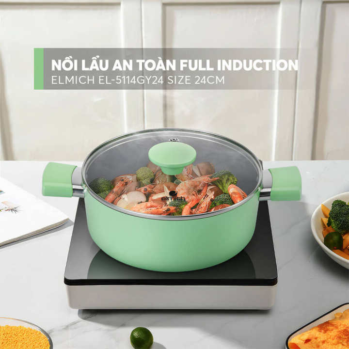 (Chỉ 25-29.10)Nồi lẩu an toàn 24cm full induction…