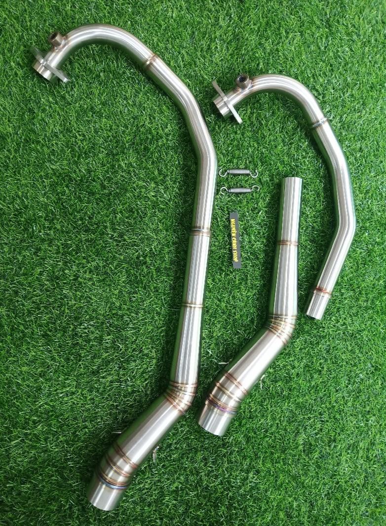 cổ pô xe raider fi satria gắn lon 2 khúc đá thấp