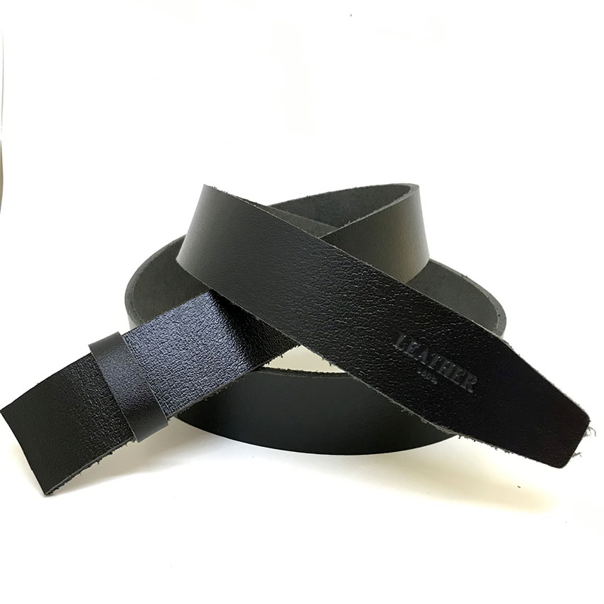 Thắt lưng nam da bò không đầu cho khóa lăn 3.5cm đen bopnitda DKDL35