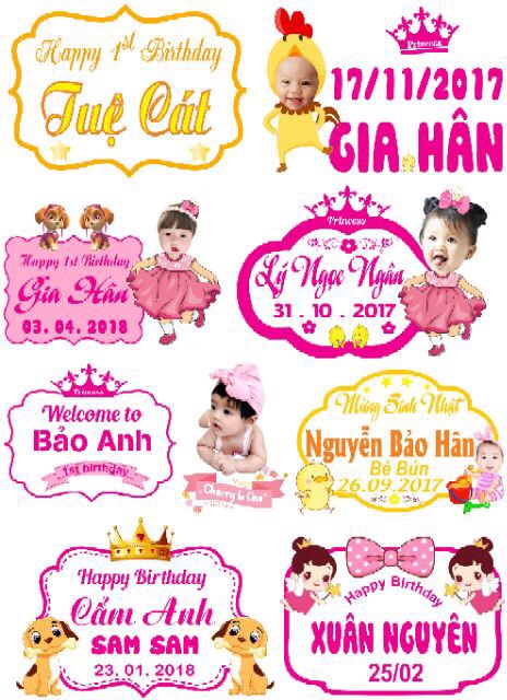 Bẳng Tên Sinh Nhật Cho Bé