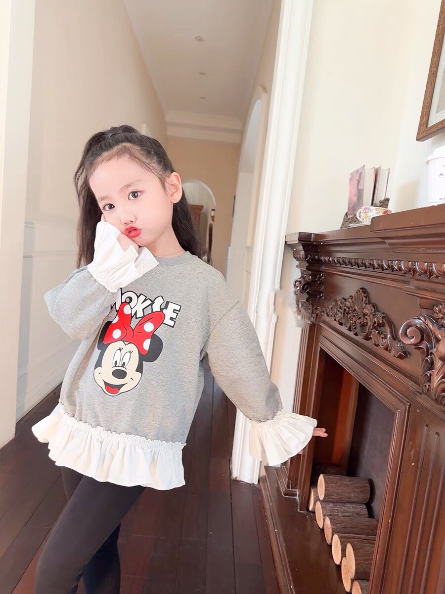 Áo nỉ chuột mẫu đuôi cá cho bé gái 1-6 tuổi