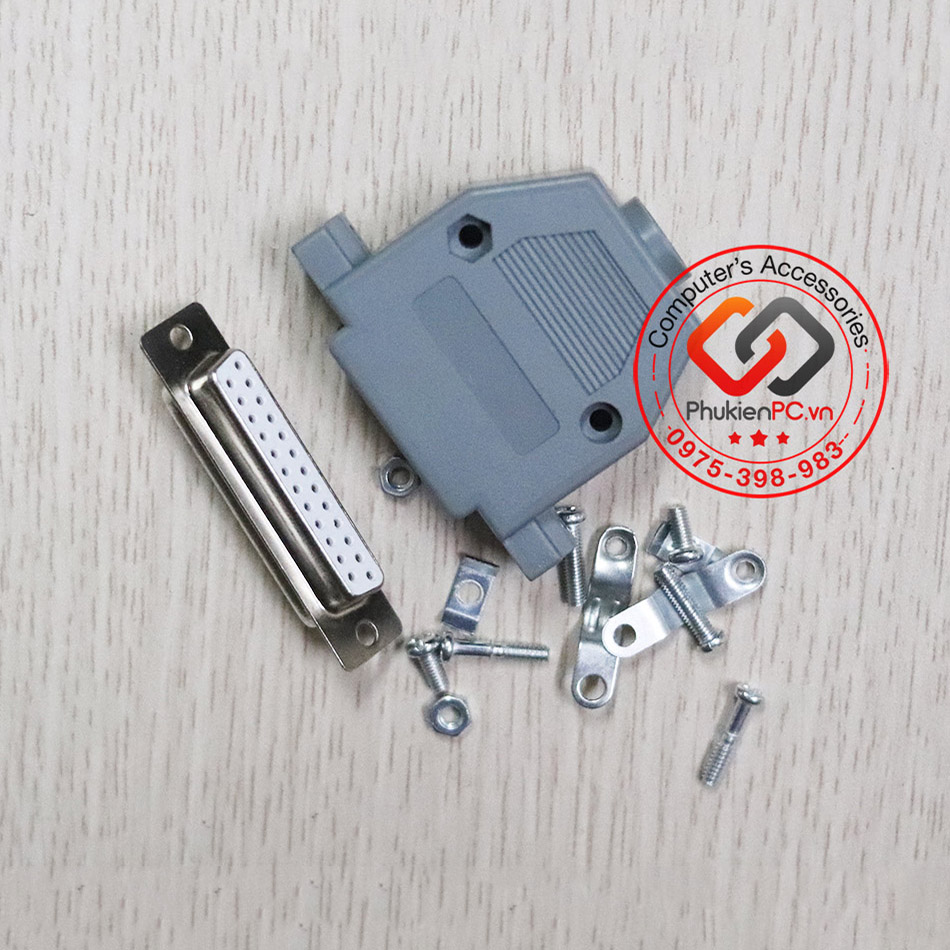 Db25 2u gold-plated male db25 pneumatic connectors metal cover welding cable lpt compact connector db9 riser cable, db15, db26, db37, db44, db50