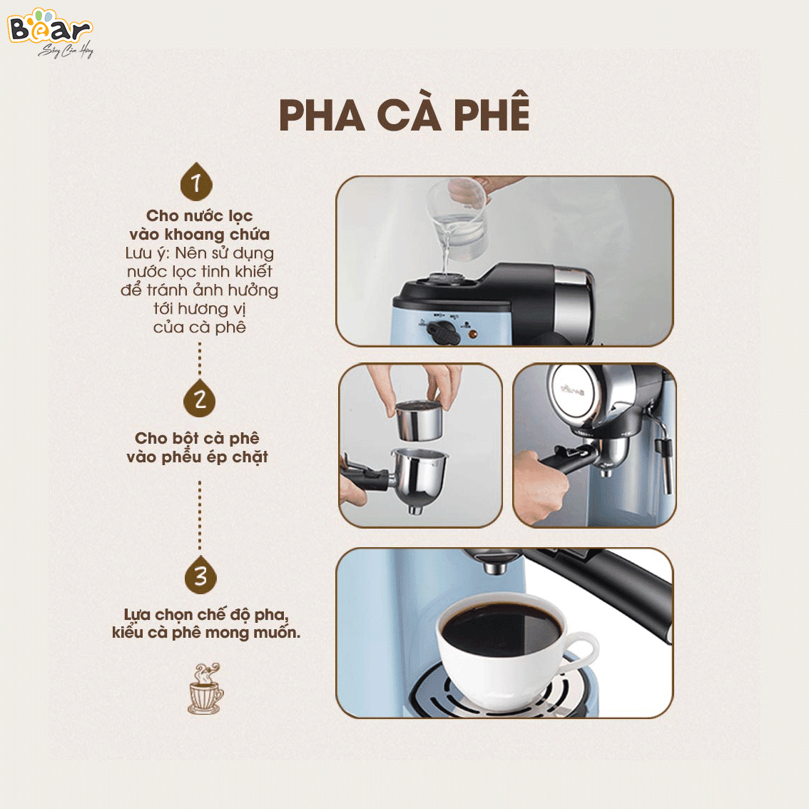 Máy pha cà phê tự động Bear CF-B02V1, Phiên bản quốc tế