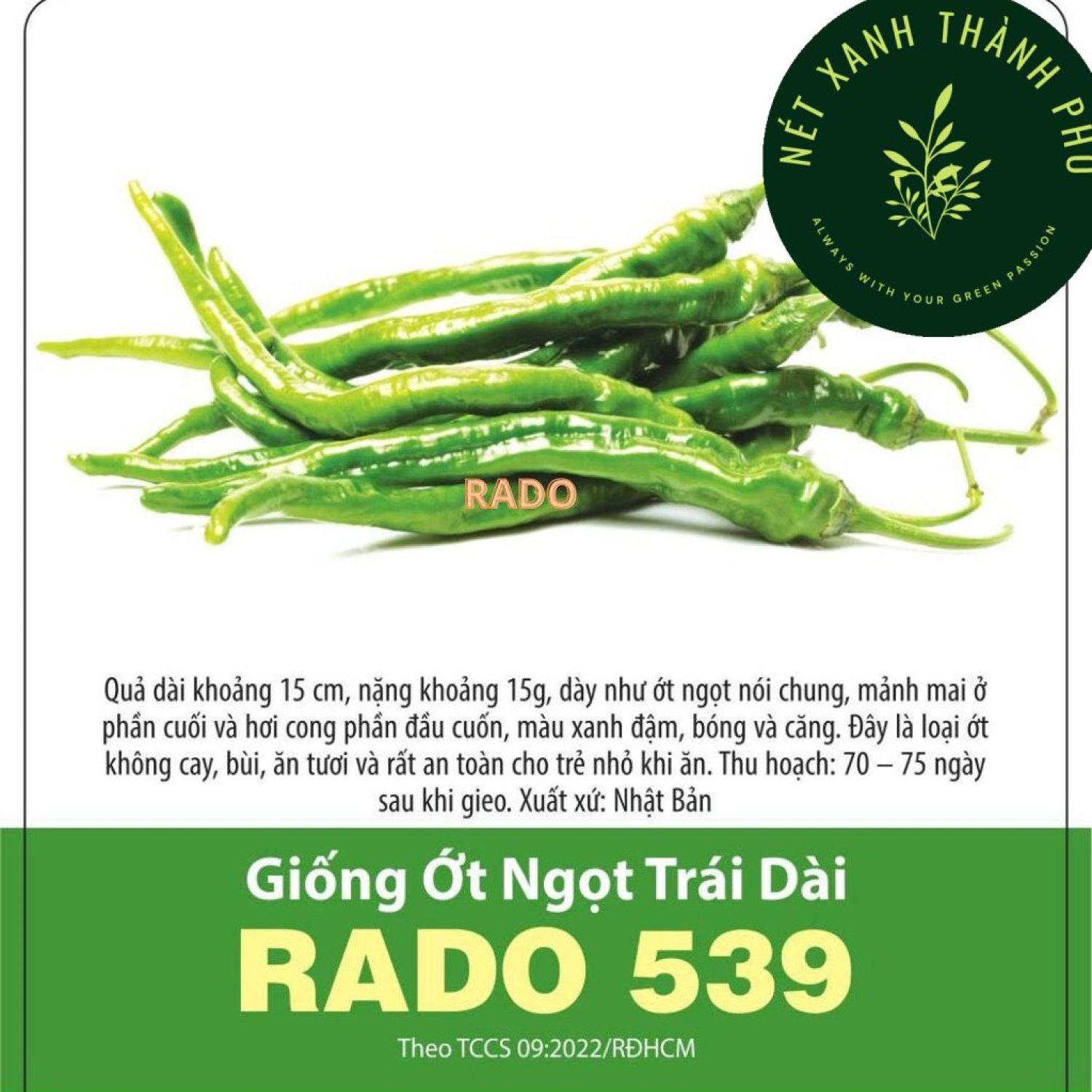 Hạt giống ớt ngọt trái dài, ớt ngọt hàn quốc 0.5 gram
