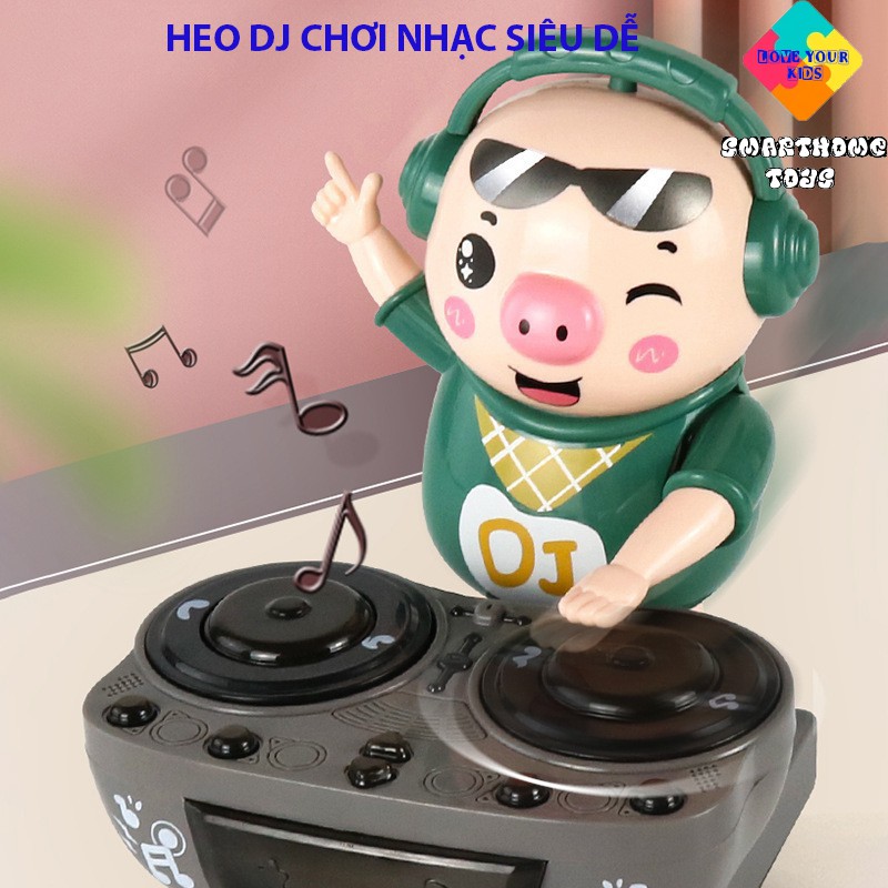 Heo Phát Nhạc Chú Heo Chơi DJ Năng Động Siêu Dễ Thương Nhảy Theo Nhạc Và Đèn Cho Bé - LANA QUEEN