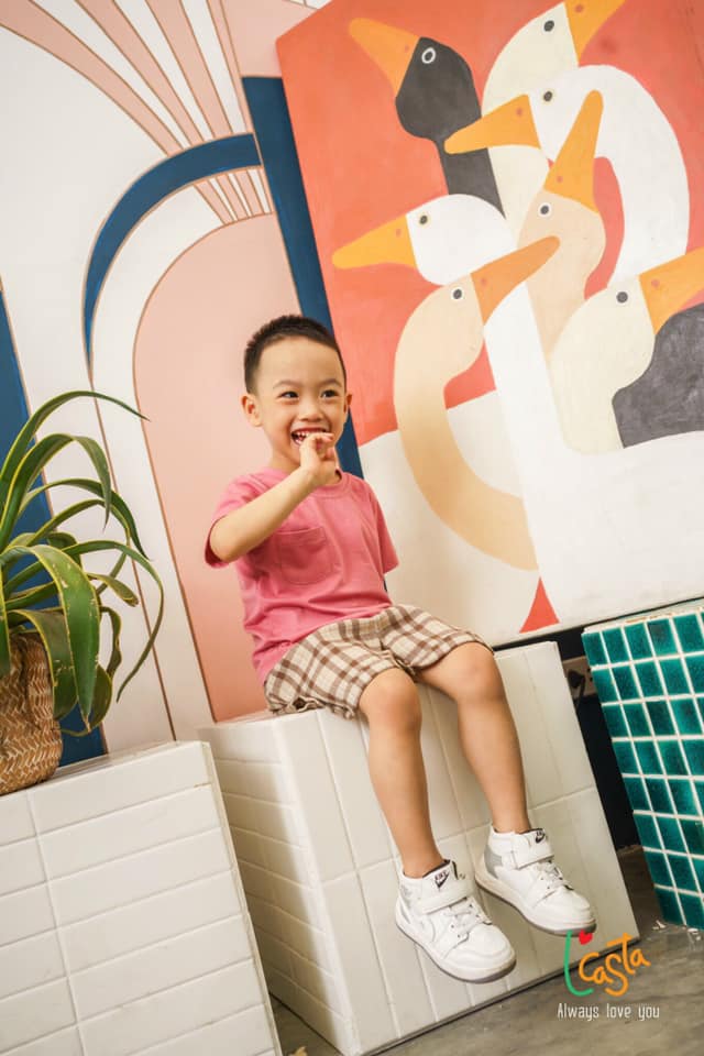Quần short bé trai thô đũi kẻ ( 1-6 tuổi ) L'Casta