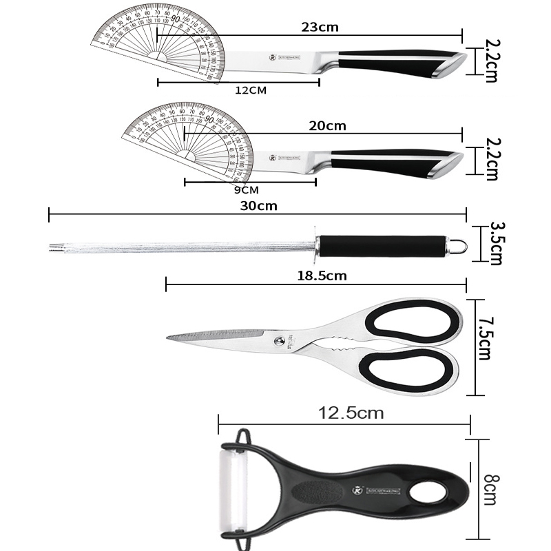 Bộ Dao , Bộ Dao Kéo Nhà Bếp Đa Năng Thép Kháng Khuẩn Cao Cấp Kitchen King