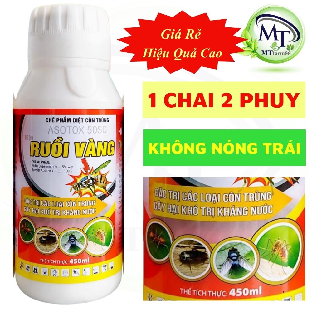 Diệt Ruồi vàng 450ml - 1 chai 2 phuy - không nóng quả - Ruồi vàng - muỗi hành - kiến - các loại côn trùng gây hại khó trị kháng thuốc