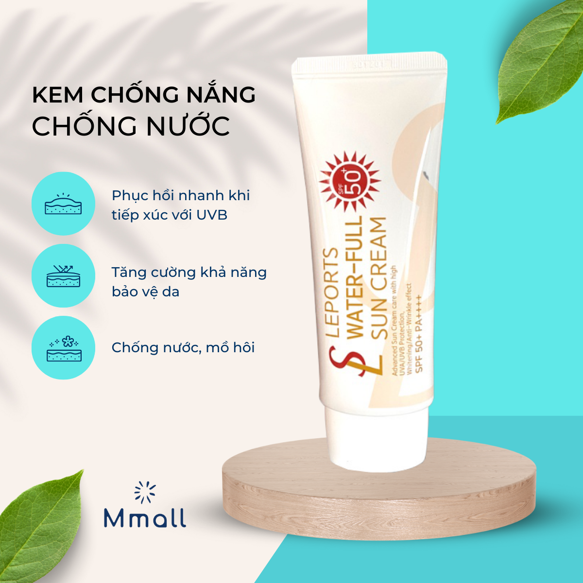 Kem chống nắng cho da mặt Hàn Quốc Smile Leader Sun Cream SPF50+ nâng tone cho da dầu mụn và da khô SL chính hãng 60ml