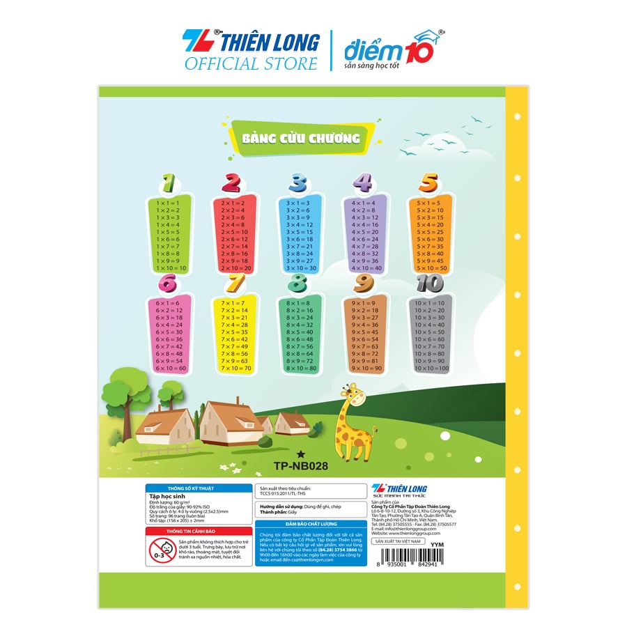 COMBO 10 Tập TP-NB028 Điểm 10 (96T-4 oly vuông)