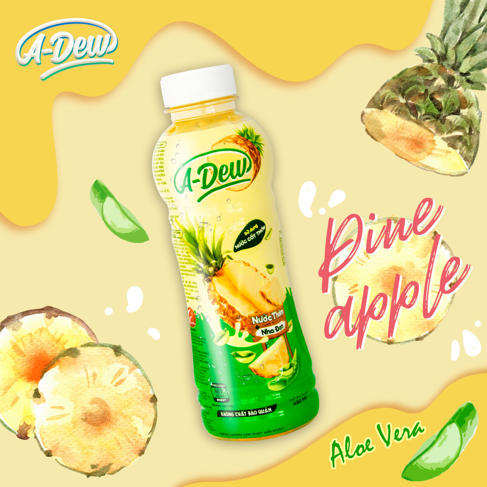 Nước trái cây Thơm Nha Đam A-Dew 450ml (Thùng 24 chai)