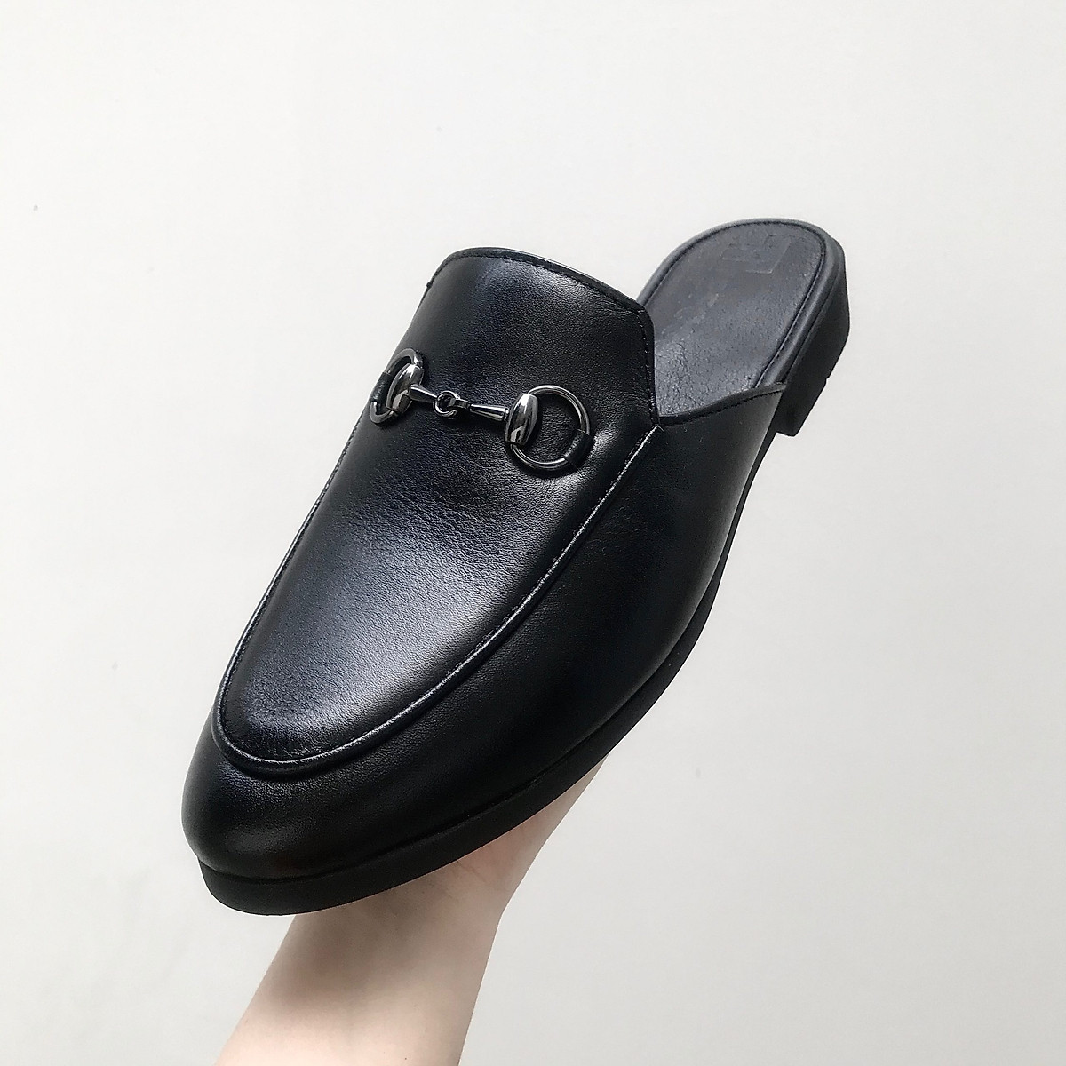 Giày Sục Nam Da PU Đen Mules Shoes TEFOSS – HT01D