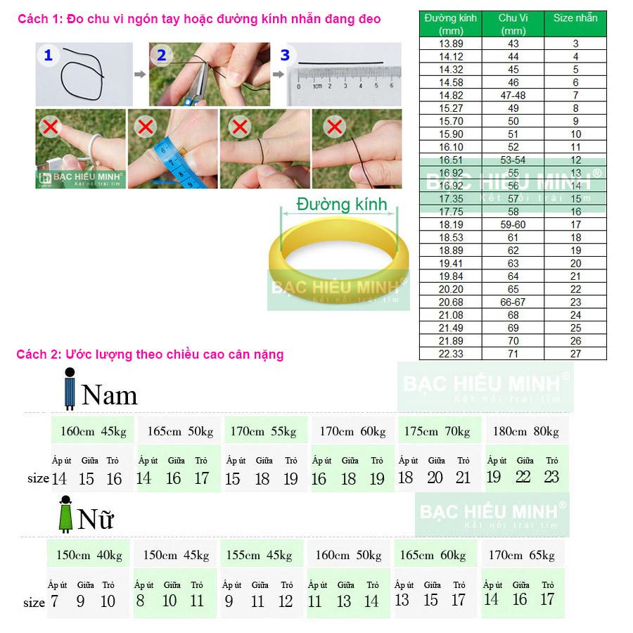Nhẫn đôi Bạc Hiểu Minh nc401s nhẫn trơn