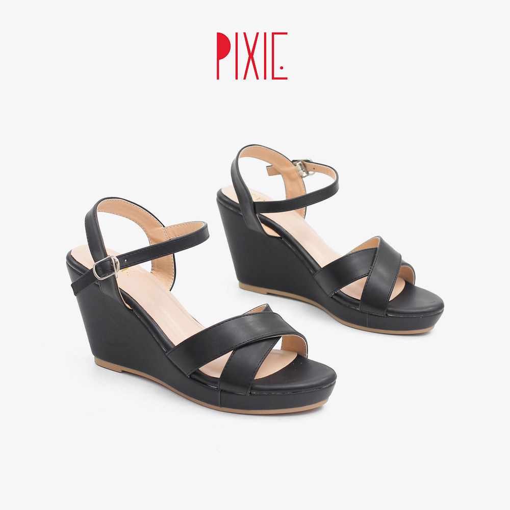 BÁO GIÁ GIÀY 7CM KHÓA TRÒN ĐÍNH ĐÁ DA LỘN PIXIE MÀU ĐEN P260 (STORE 5703) | Shopee Lazada Sendo Tiki mới nhất 74 Giày Sandal Đế Xuồng 7cm Quai Chéo Màu Đen Pixie P207