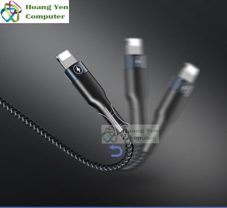 [MẪU MỚI] Cáp Sạc Remax 3 Đầu IPHONE - MICRO USB - TYPE C Dây Dù RC-070TH