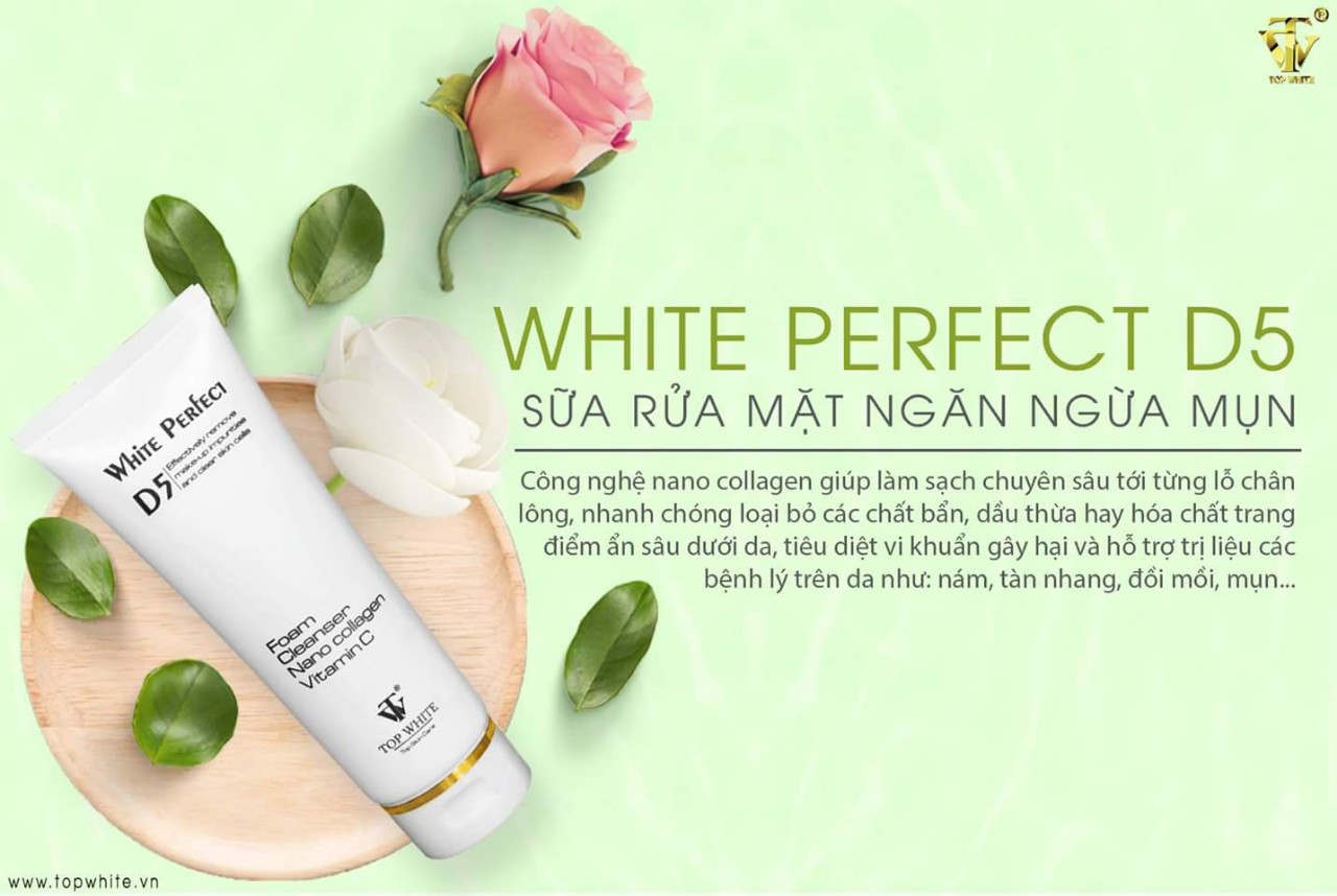 [HCM]SỮA RỬA MẶT NGĂN NGỪA MỤN WHITE PERFECT D5