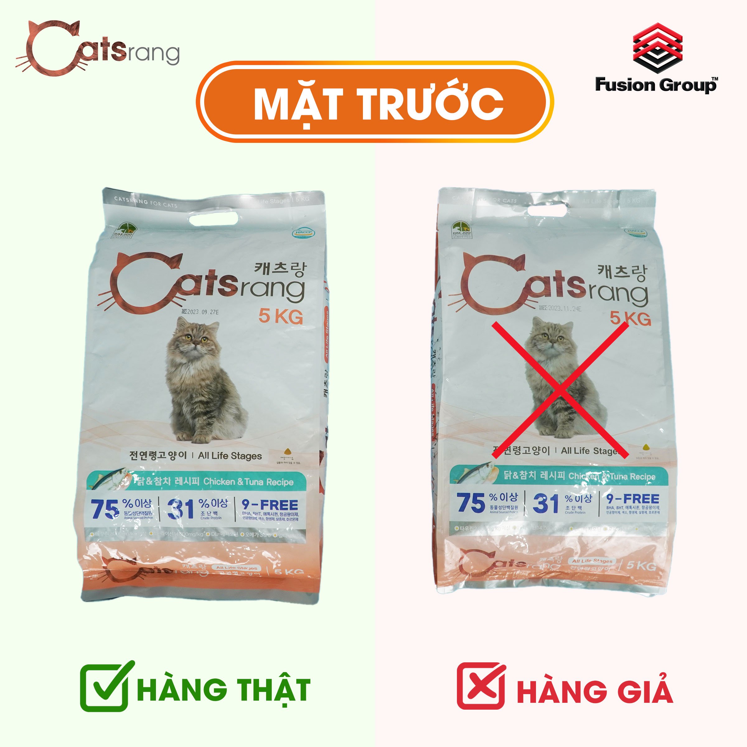 [Túi 5kg]  Thức ăn hạt Catsrang (Cat'srang)cho mèo mọi lứa tuổi