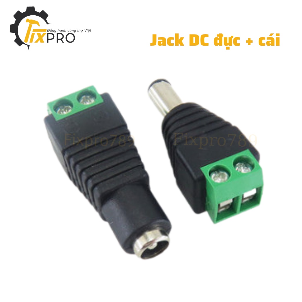 Jack nguồn DC đực 5.5x2.1mm đấu dây dùng vít, Giắc nối nguồn DC 5.5x2.1mm, jack chuyển đổi đầu ra ngu