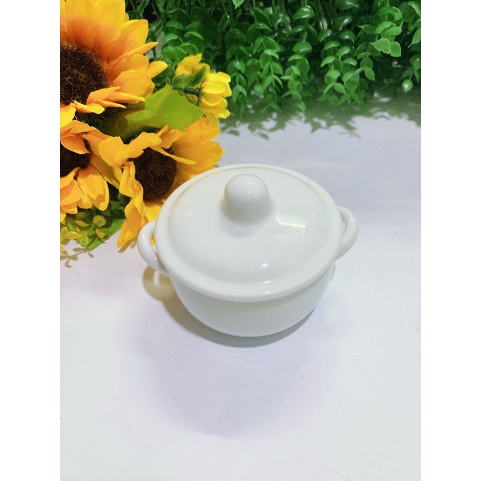 Chén bát ăn dặm gốm sứ cho bé,bát có nắp nhỏ 140ml