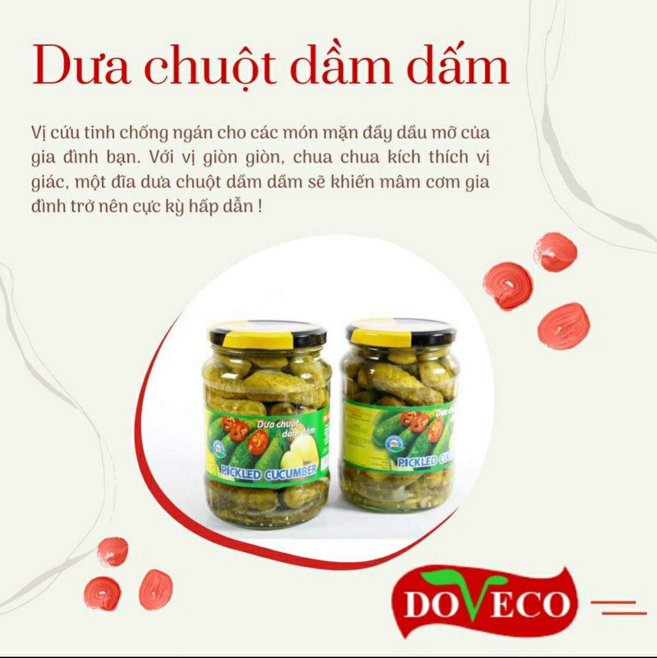 Dưa Chuột Dấm Dầm Doveco Lon 680gram