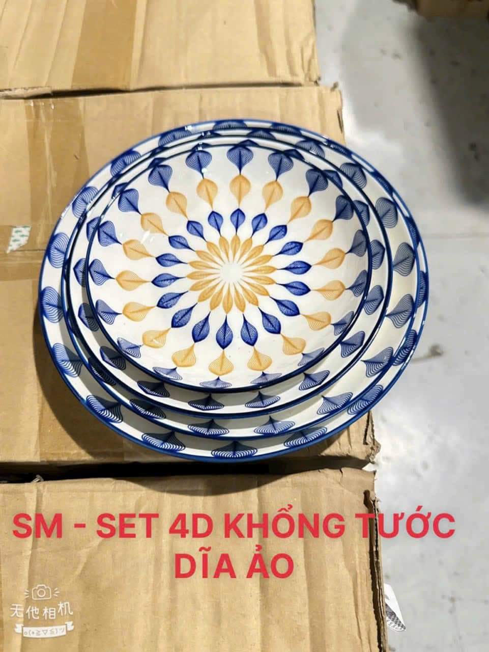 dĩa sứ tròn hoa văn khổng tước các size 20cm / 17.5cm dĩa sứ trắng