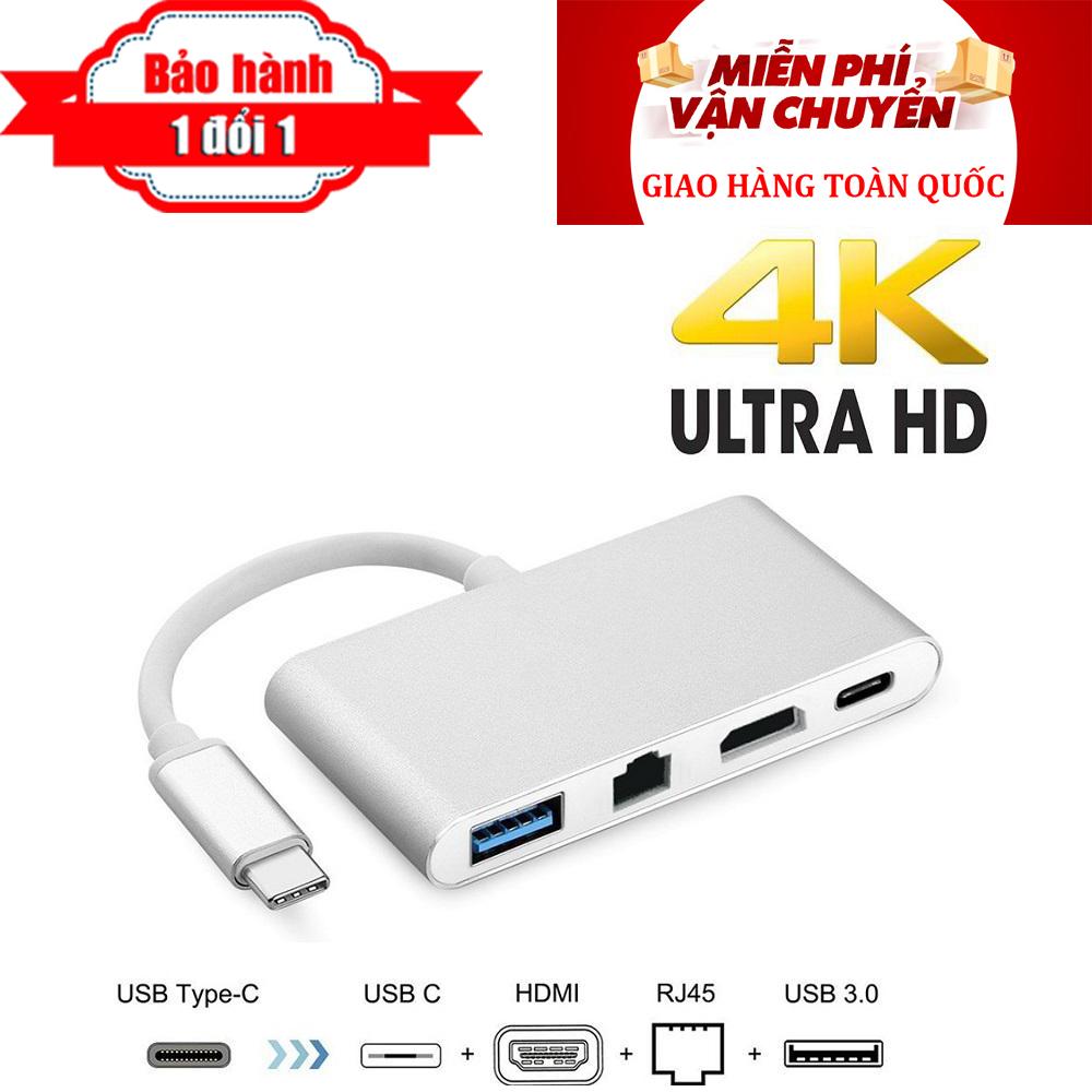 Cáp chuyển USB Type C To HDMI, Lan, Hub USB 3.0 - Cáp chuyển đổi TypeC/ USB-C
