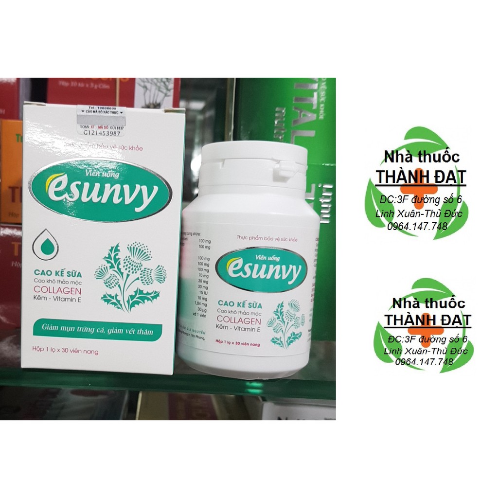 Esunvy viên uống trị mụn lọ 30 viên, cam kết hàng đúng mô tả, chất lượng đảm bảo an toàn đến sức khỏe người sử dụng