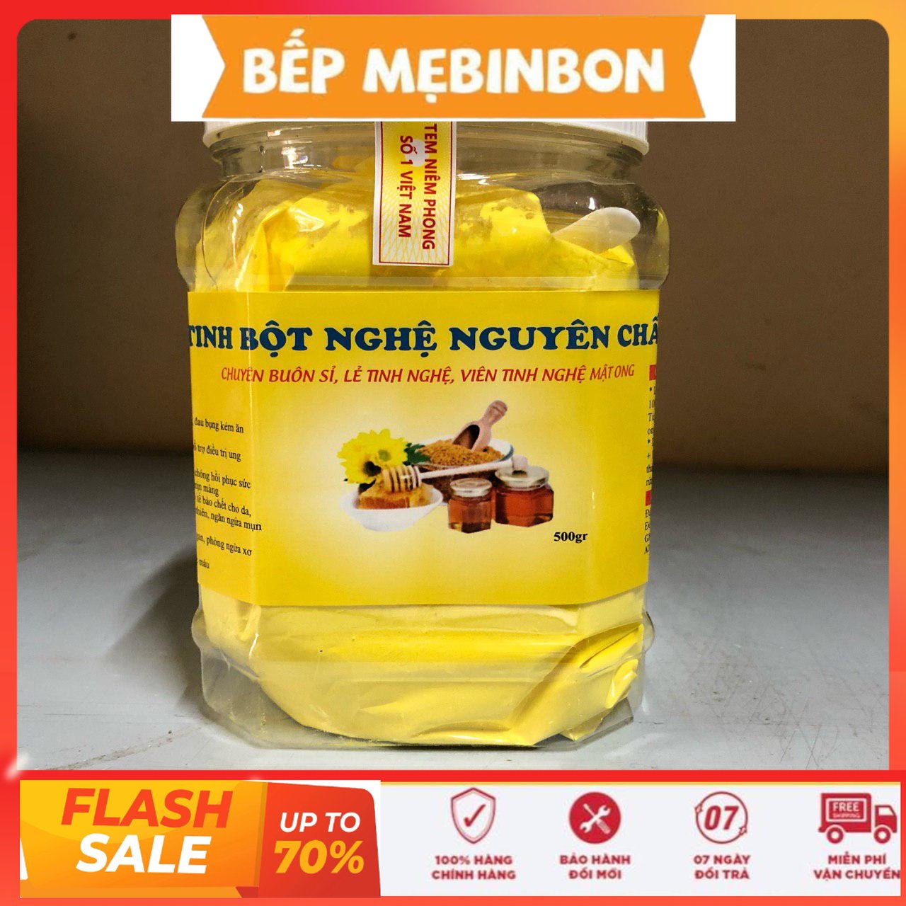 tinh bột nghệ vàng nguyên chất hũ 500gr