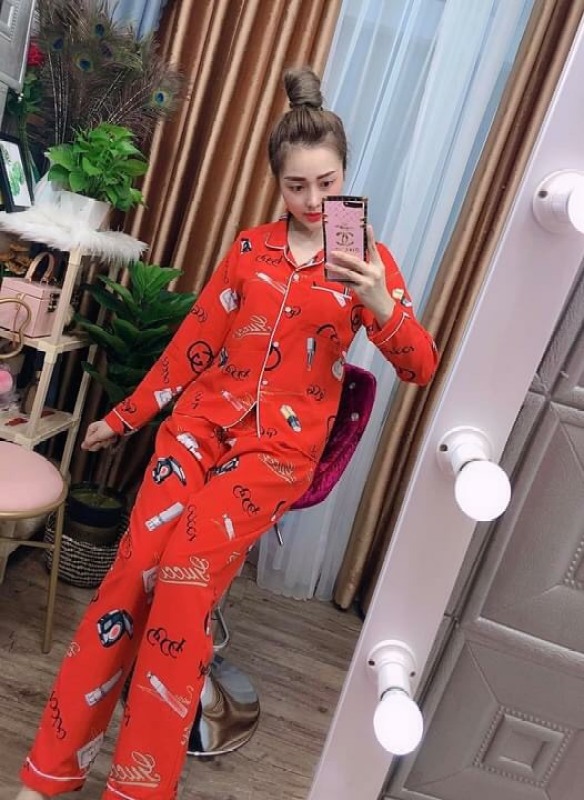 Đồ Bộ Pijama Tay Dài Vải Kate Thái Chuẩn Loại 1, CAM KẾT ĐÚNG MẪU, size dưới 60kg LHTDC