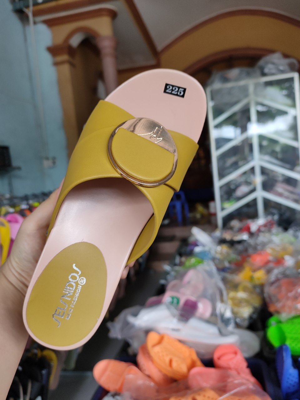 Dép nữ đế xuồng cao 7cm siêu nhẹ êm chân