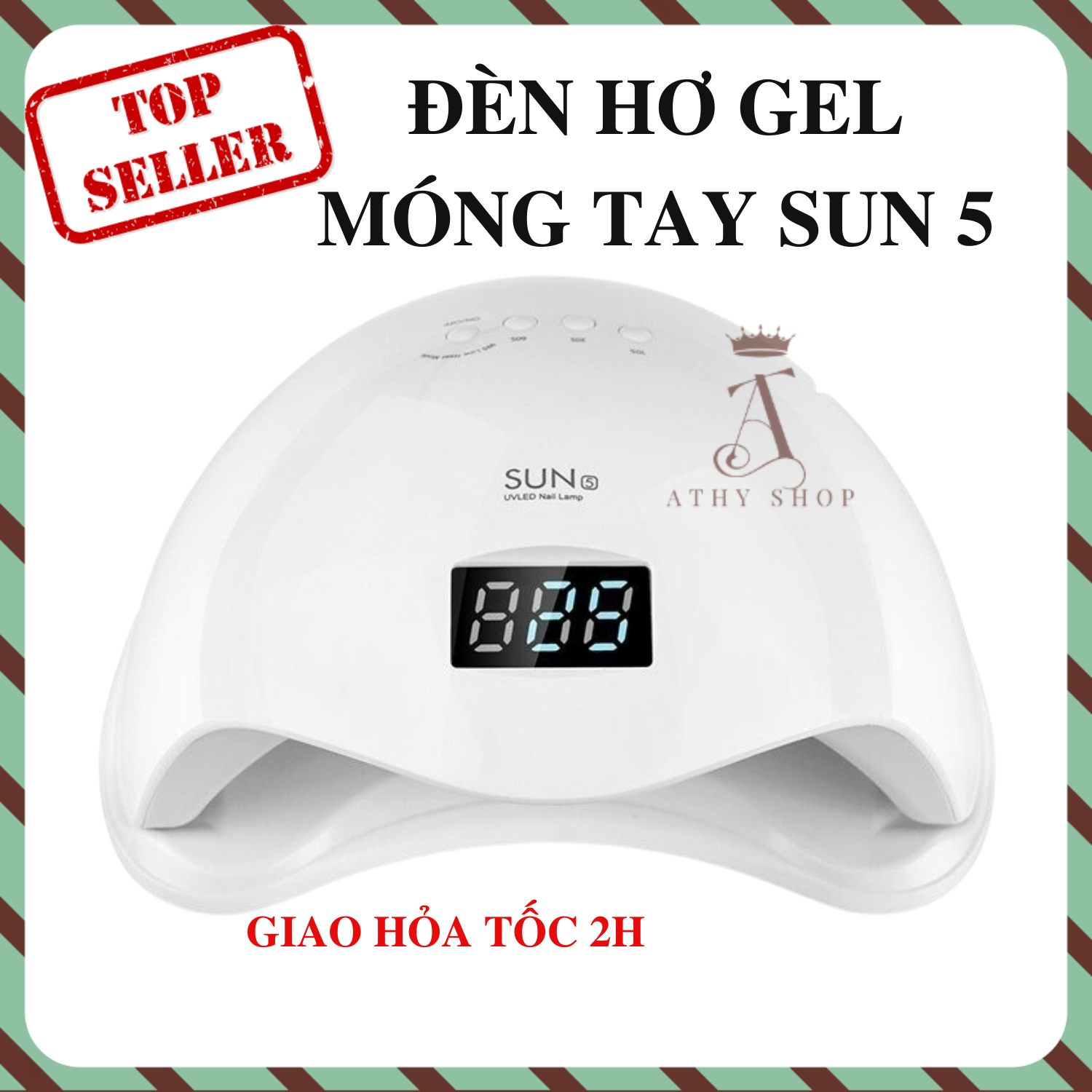 MÁY HƠ SƠN GEL MÓNG TAY SUN 5 đèn sấy sơn móng tay gel đèn LED UV Sun5 rút ngắn thời gian khô móng SunV nail dryer dụng cụ làm nails dụng cụ làm móng nail lamp đồ nghề làm móng salon chuyên nghiệp giá rẻ 48W ATHY SHOP
