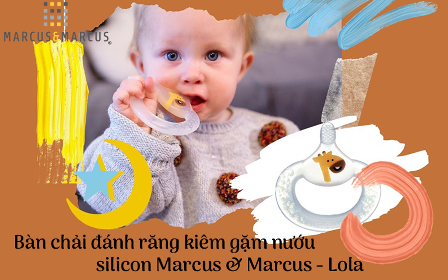 Bàn chải đánh răng kiêm gặm nướu silicon cho bé Marcus & Marcus, từ 6 tháng - Lola
