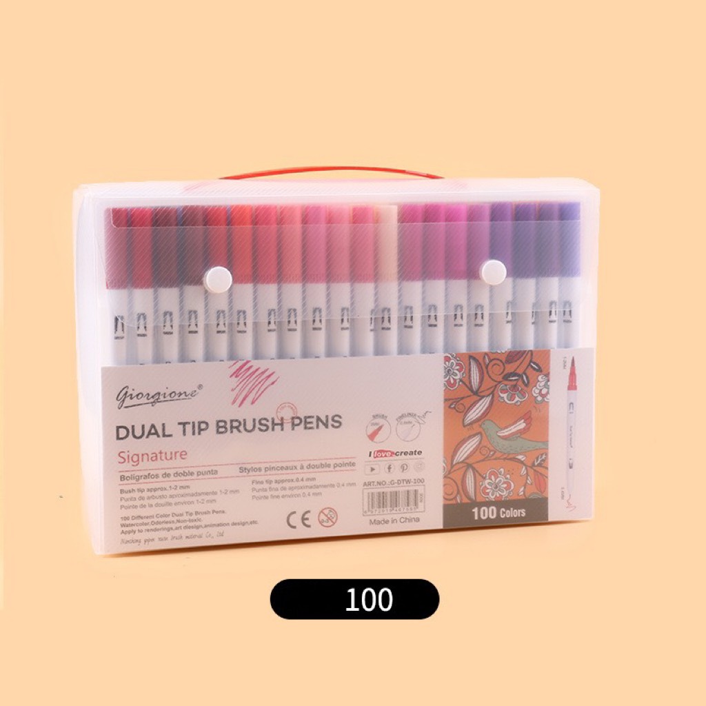 Bộ bút màu dạ bút lông 2 đầu bút brush viết calligraphy – bút dạ marker