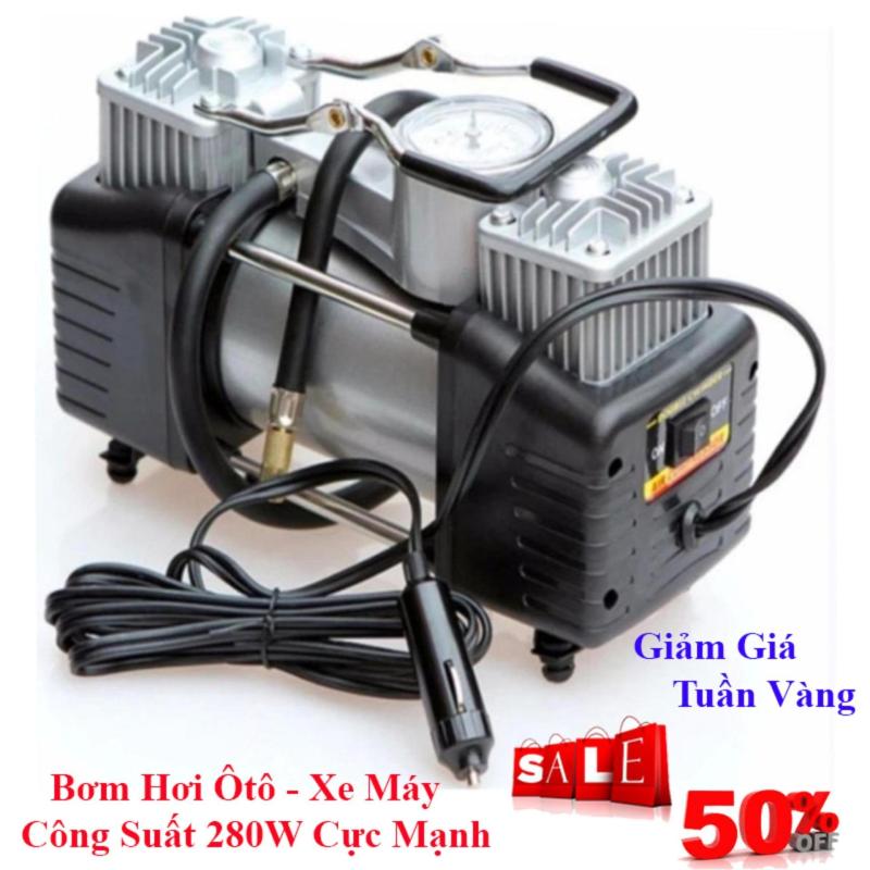 [HCM]Bơm lốp bơm hơi điện ô tô xe máy mini 12V -220V Heavy Duty Air Compressor 120W bảo hành 6 tháng