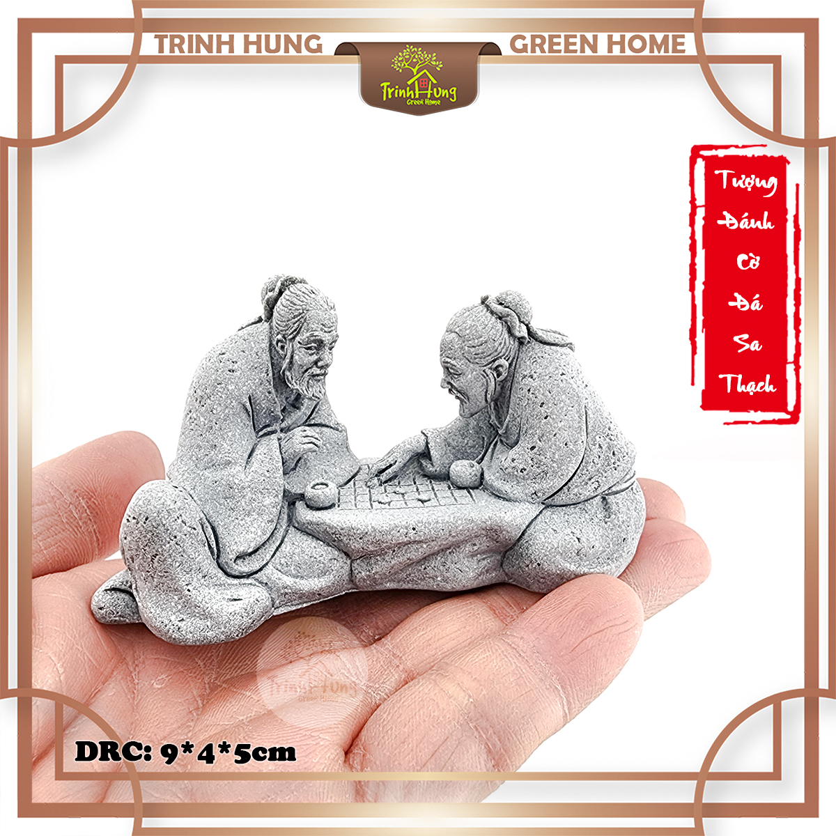 Tượng đánh cờ đá sa thạch - trưng bày, trang trí tiểu cảnh, bán cạn, terrarium