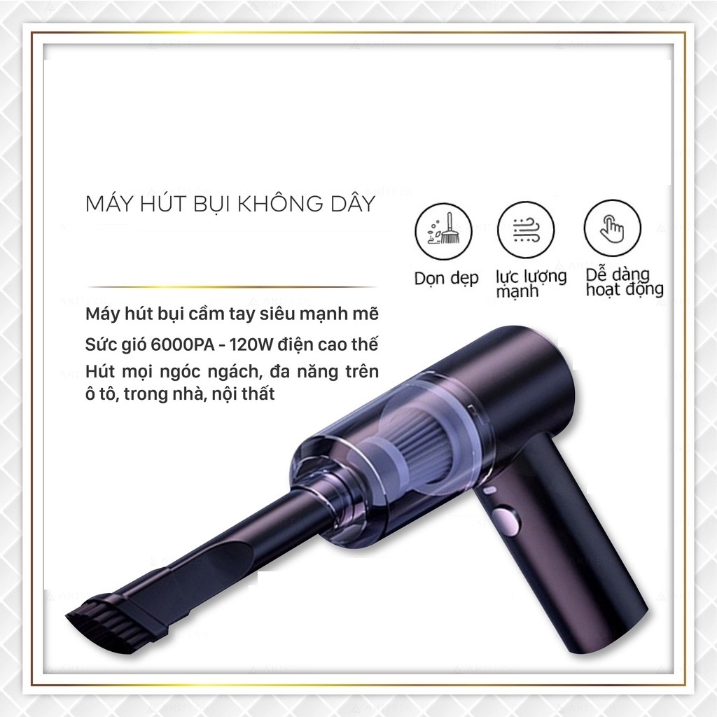 Máy hút bụi cầm tay mini - Máy hút bụi không dây đa năng sử dụng hút bụi ô tô,bàn phím máy tính, bụi giường