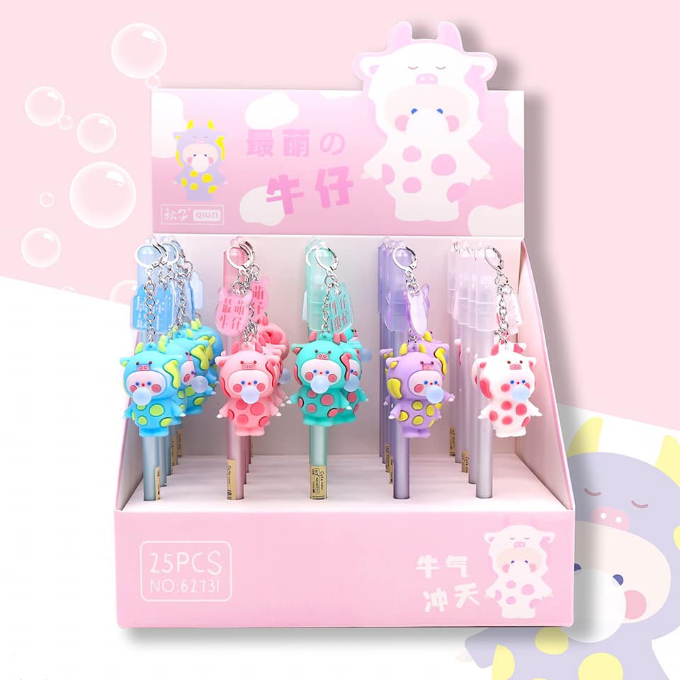 BÚT BI NƯỚC BÉ BÒ SỮA THỔI BÓNG SIÊU CUTE