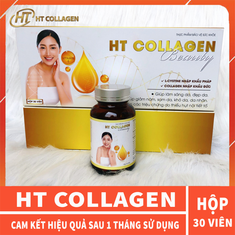 Collagen Đẹp Da, Bổ Sung Nội Tiết Tố Nữ HT COLLAGEN hộp 30 viên cam kết hiệu quả sau 1 tháng