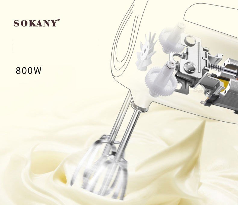 Máy Đánh Trứng Sokany 800W Sk-6621 5 Tốc Độ 4 Que Đánh