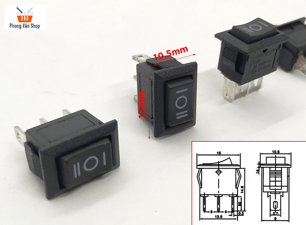 10 công tắc bập bênh kcd -10x15mm-on-off-on- 3 chân