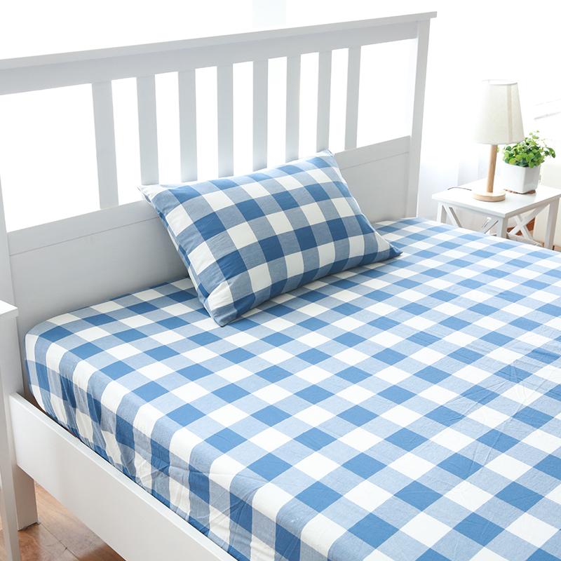 100% Cotton Phong Cách Nhật Bản Bông Giặt Nước Ga Bọc Đệm 100% Cotton Giản Lược Kẻ Sọc Vân Sọc Ga Trải Giường Đơn Chiếc Ga Giường