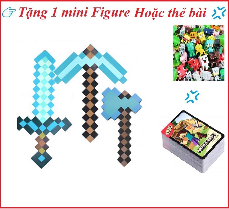 [HCM]Combo rìu kiếm cúp Mine craft kim cương