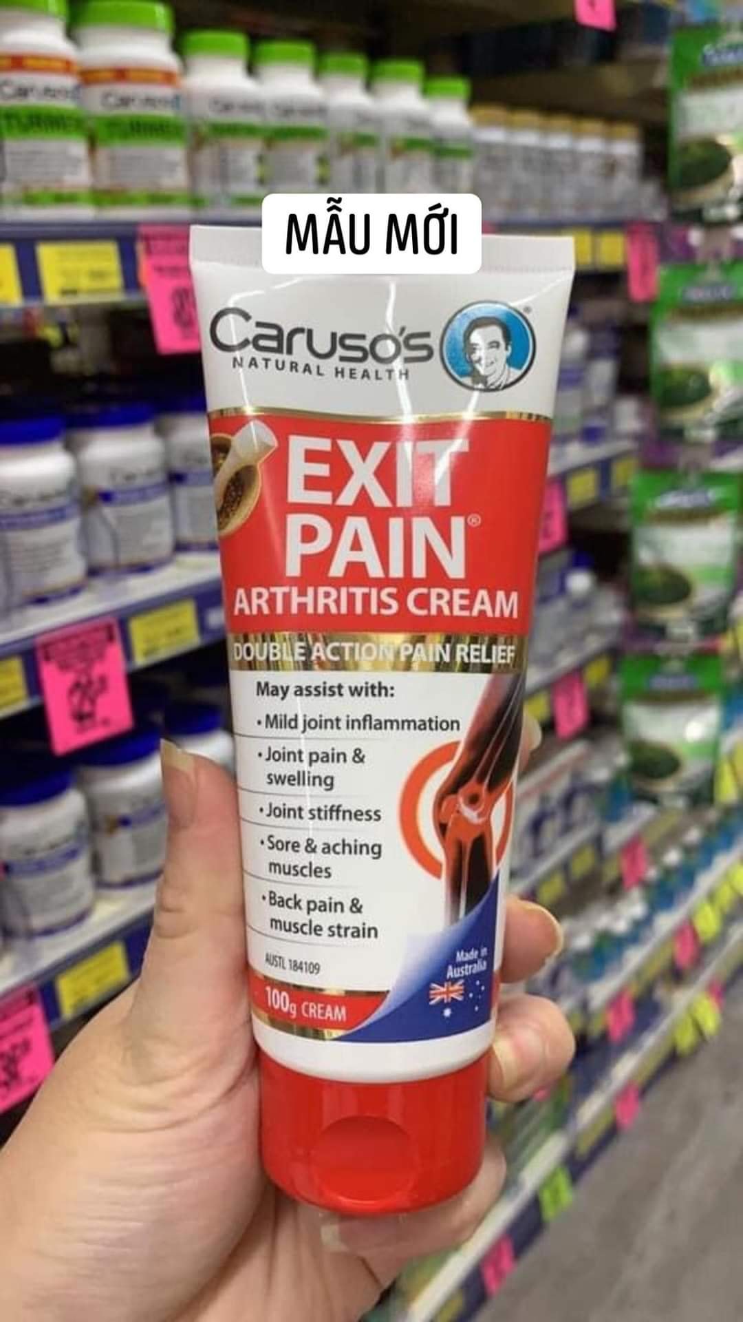 Carusos Natural Health Exit Pain Arthritis Cream