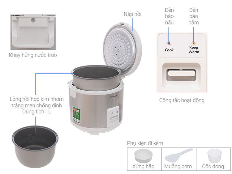 [HCM]Nồi cơm điện Panasonic SR-MVN107LRA