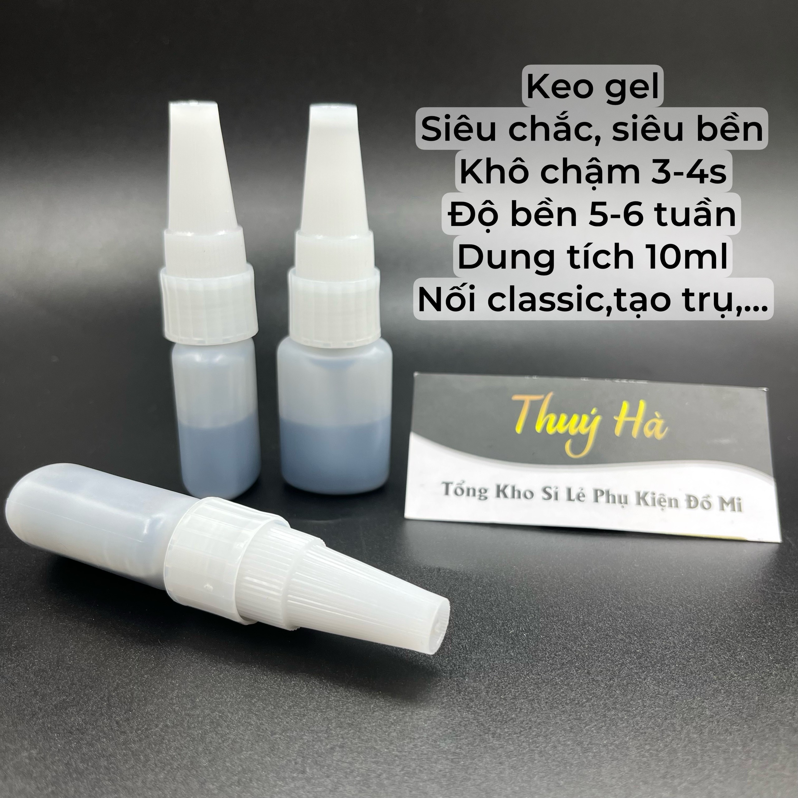 Keo Gel nối mi Hàn Quốc khô 3-4s_10ml_siêu chắc siêu bền_keo noi mi_dụng cụ nối mi _Thúy Hà