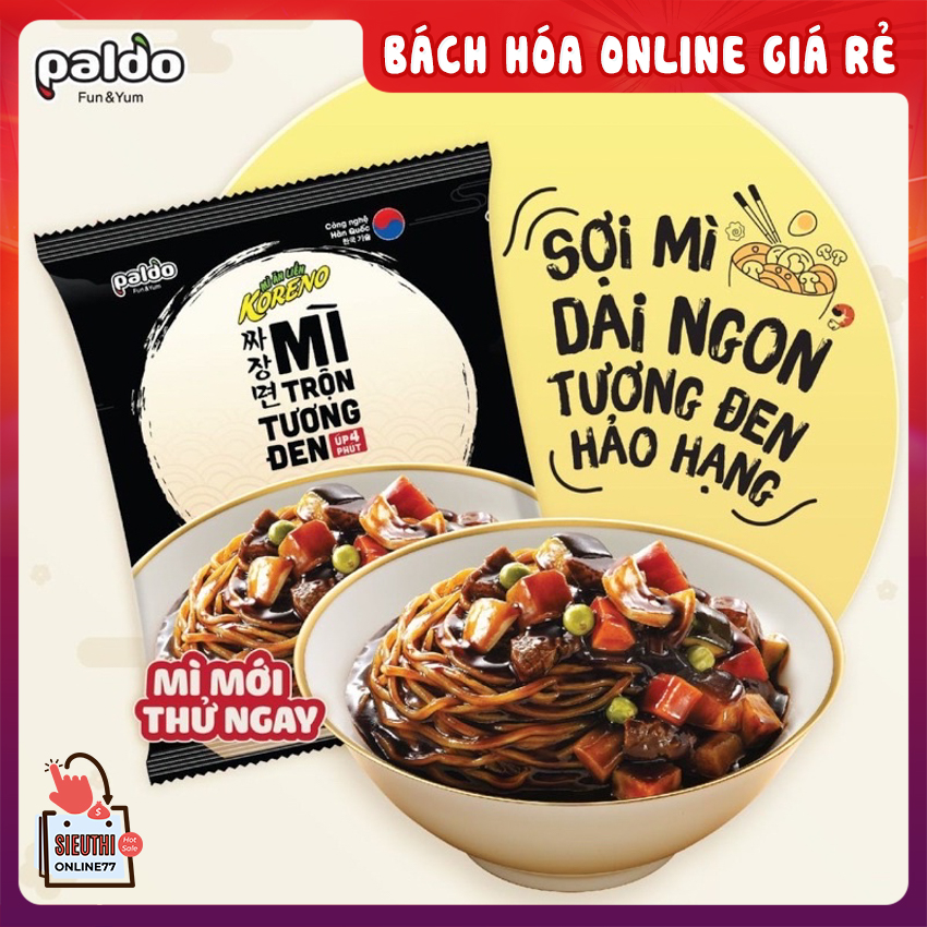 Combo từ 5 đến 10 gói mì trộn tương đen Koreno Hàn Quốc